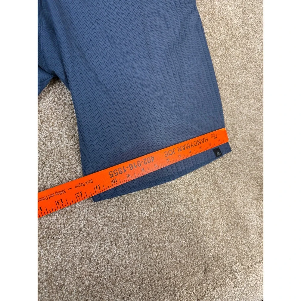 Adidas Mens Golf Shorts Navy Blue Chevron Herringbone 34 Stretch Performance